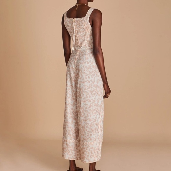 Anthropologie Cream Pink Floral Jumpsuit - Picture 3 of 16